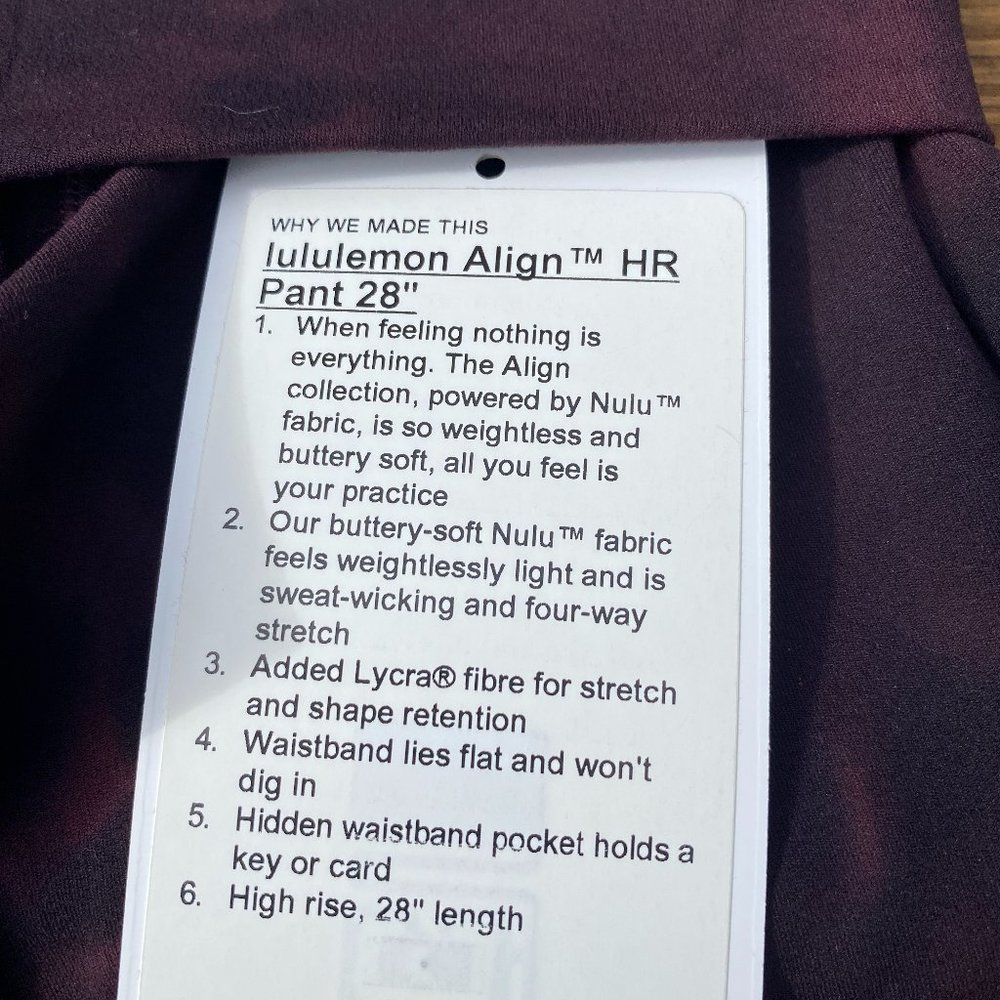 Lululemon Align Pant 28" , Size 0, tried on but never worn
